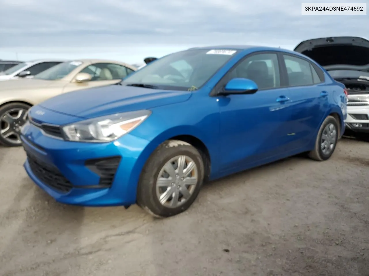 2022 Kia Rio Lx VIN: 3KPA24AD3NE474692 Lot: 76869674