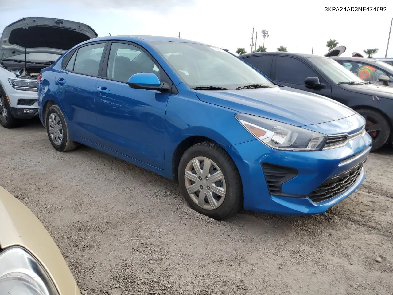 2022 Kia Rio Lx VIN: 3KPA24AD3NE474692 Lot: 76869674