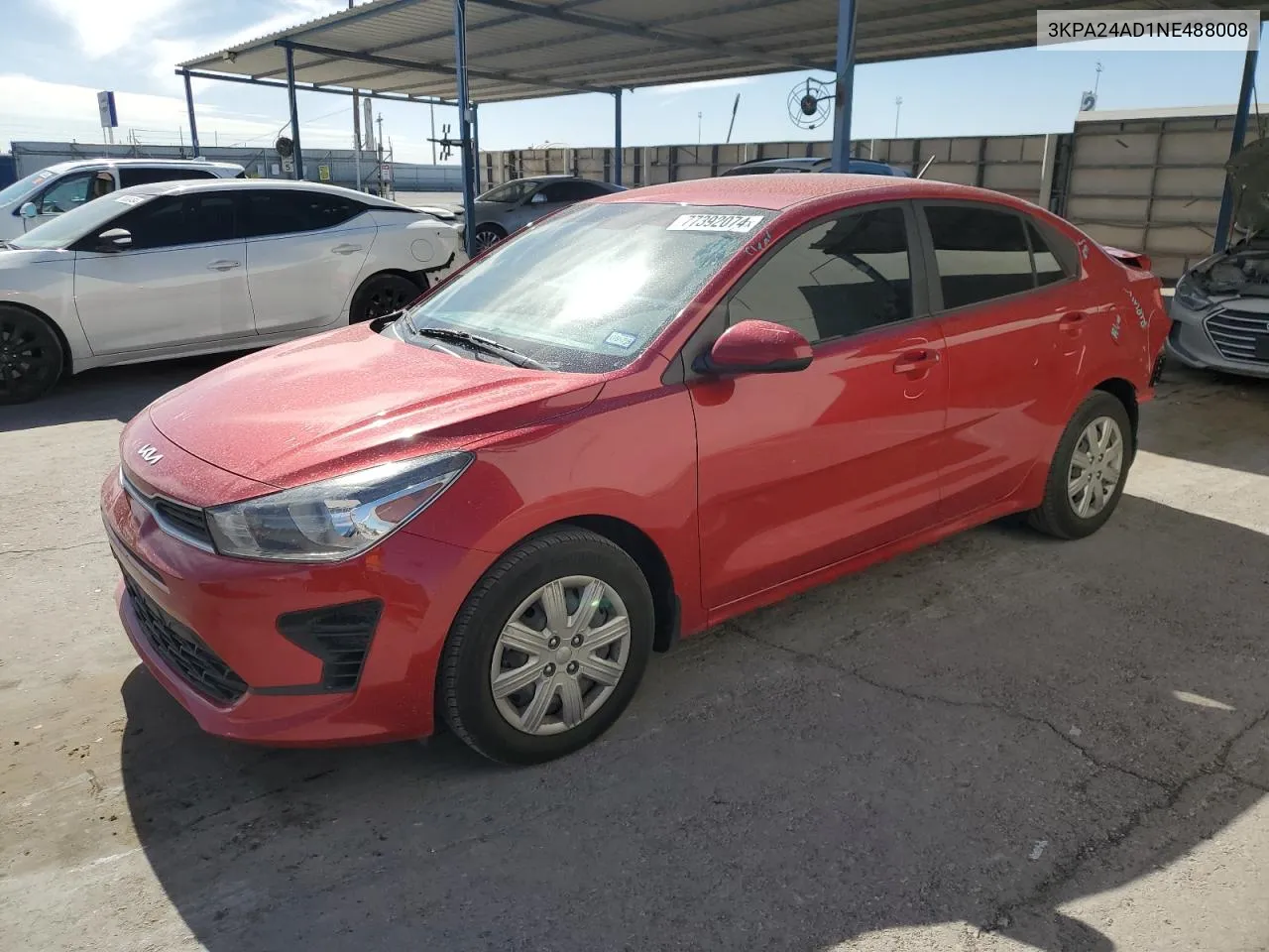 2022 Kia Rio Lx VIN: 3KPA24AD1NE488008 Lot: 77392074