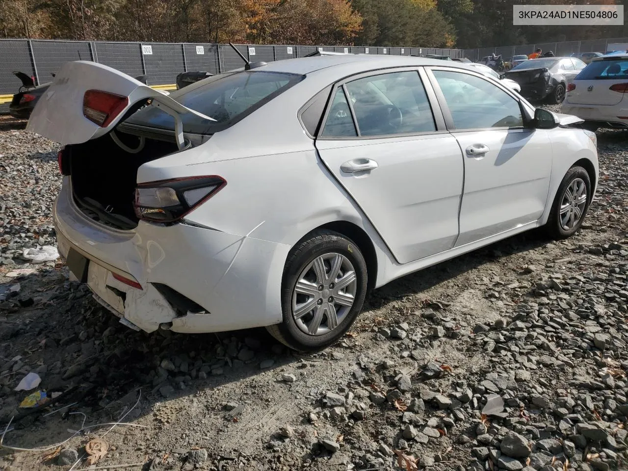 2022 Kia Rio Lx VIN: 3KPA24AD1NE504806 Lot: 77942514