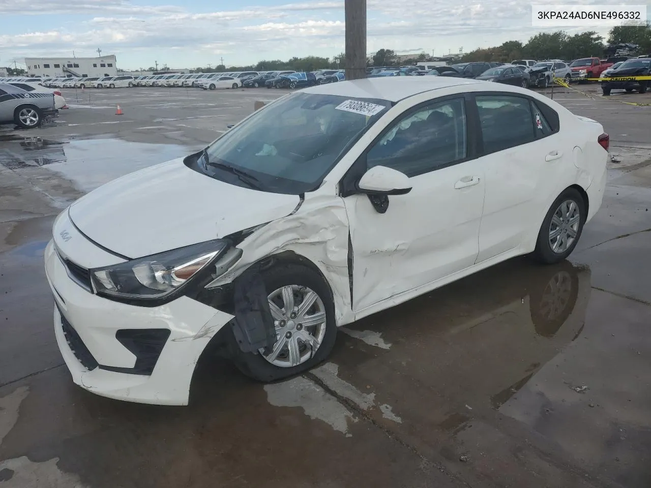 2022 Kia Rio Lx VIN: 3KPA24AD6NE496332 Lot: 79308694