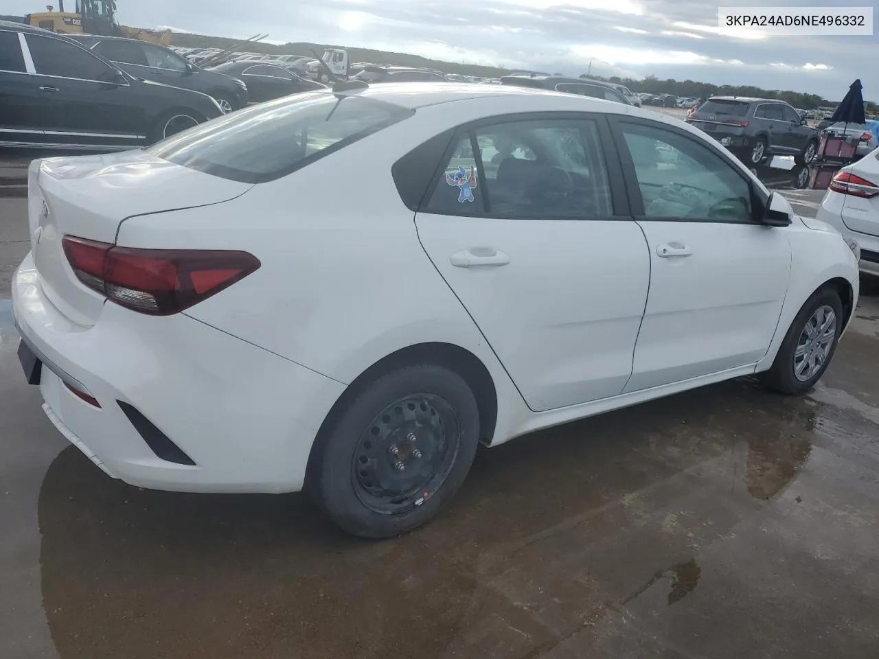 2022 Kia Rio Lx VIN: 3KPA24AD6NE496332 Lot: 79308694