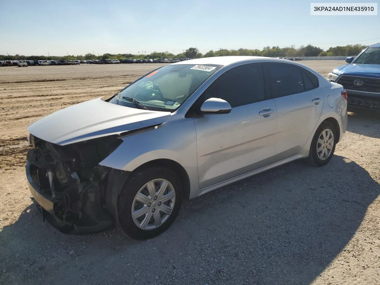 2022 Kia Rio Lx VIN: 3KPA24AD1NE435910 Lot: 79432904