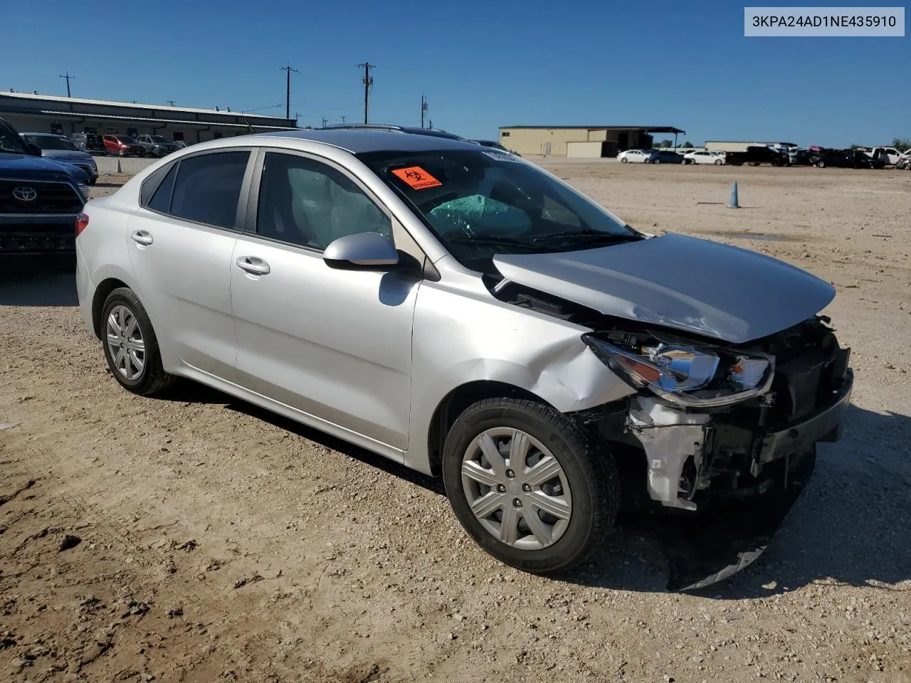 2022 Kia Rio Lx VIN: 3KPA24AD1NE435910 Lot: 79432904