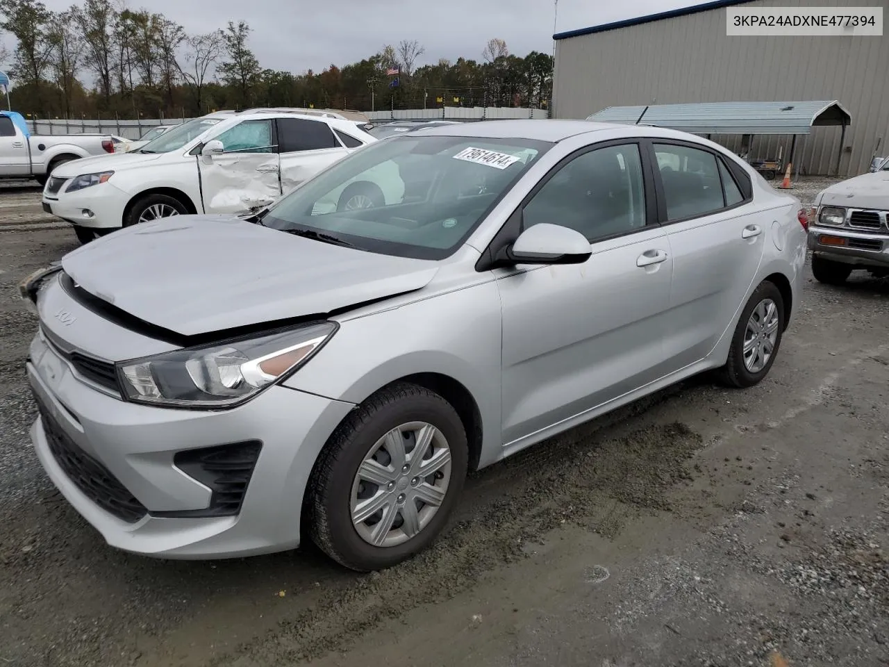 2022 Kia Rio Lx VIN: 3KPA24ADXNE477394 Lot: 79614614