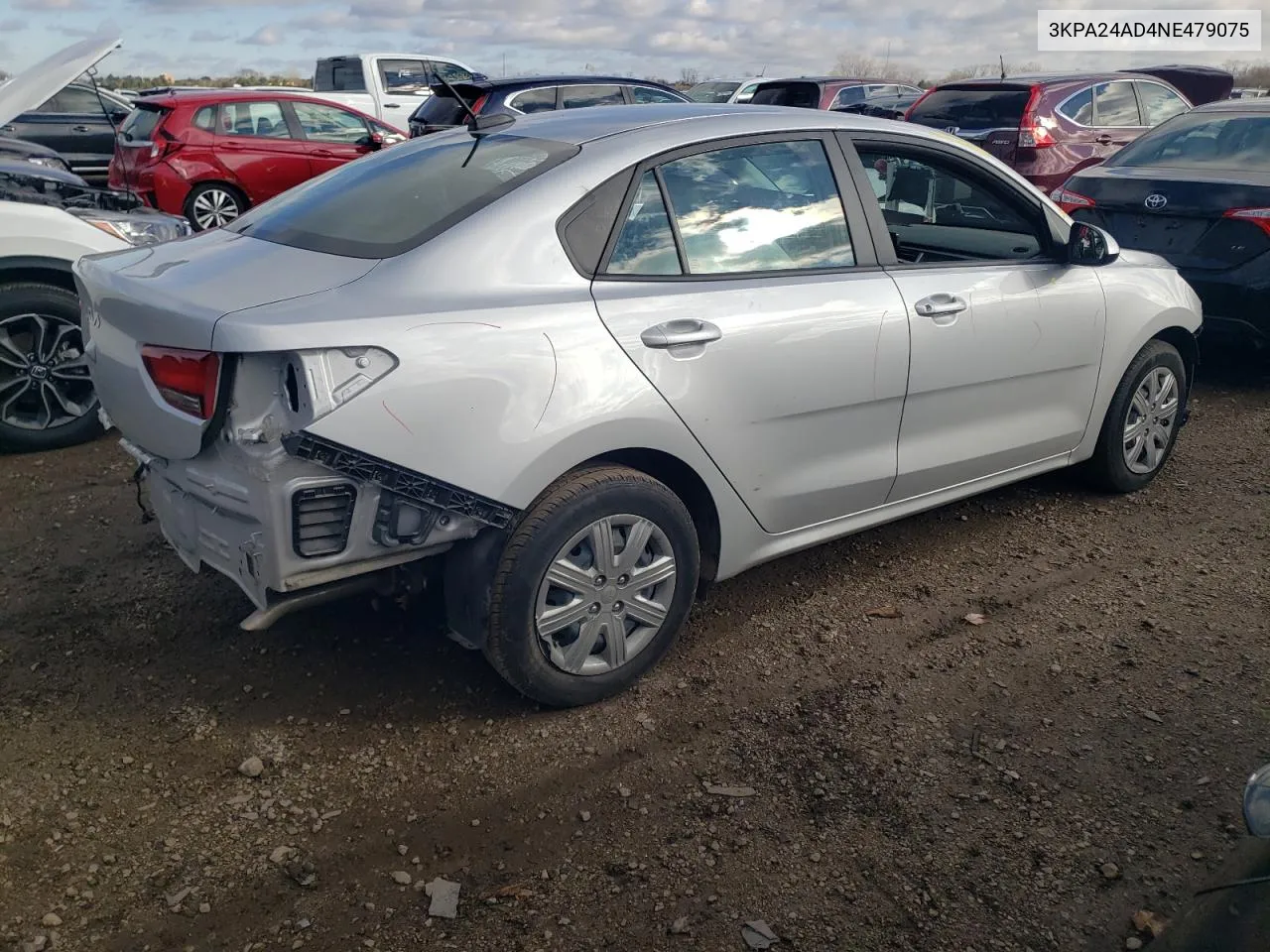 2022 Kia Rio Lx VIN: 3KPA24AD4NE479075 Lot: 79735274