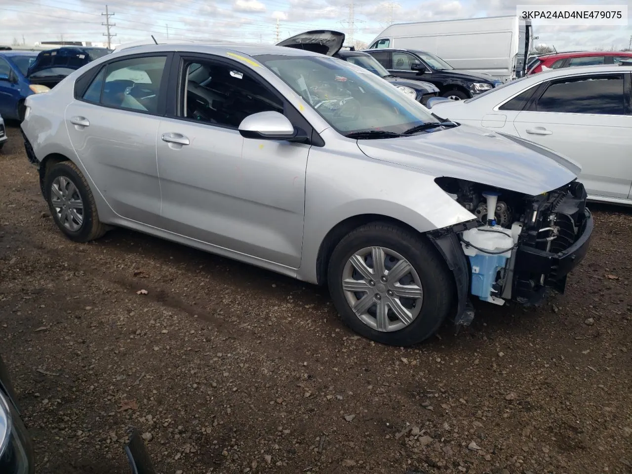 2022 Kia Rio Lx VIN: 3KPA24AD4NE479075 Lot: 79735274