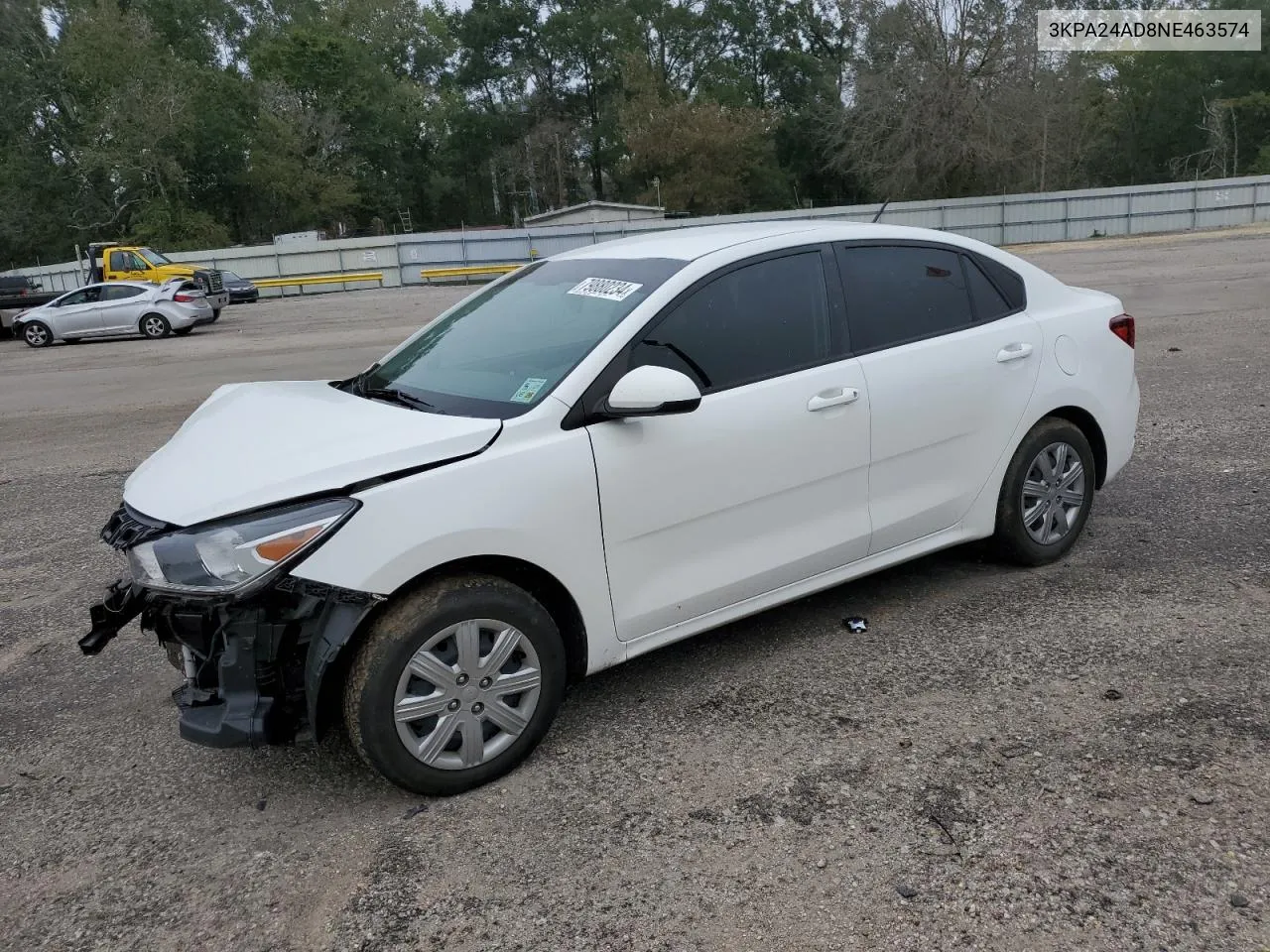 2022 Kia Rio Lx VIN: 3KPA24AD8NE463574 Lot: 79880234