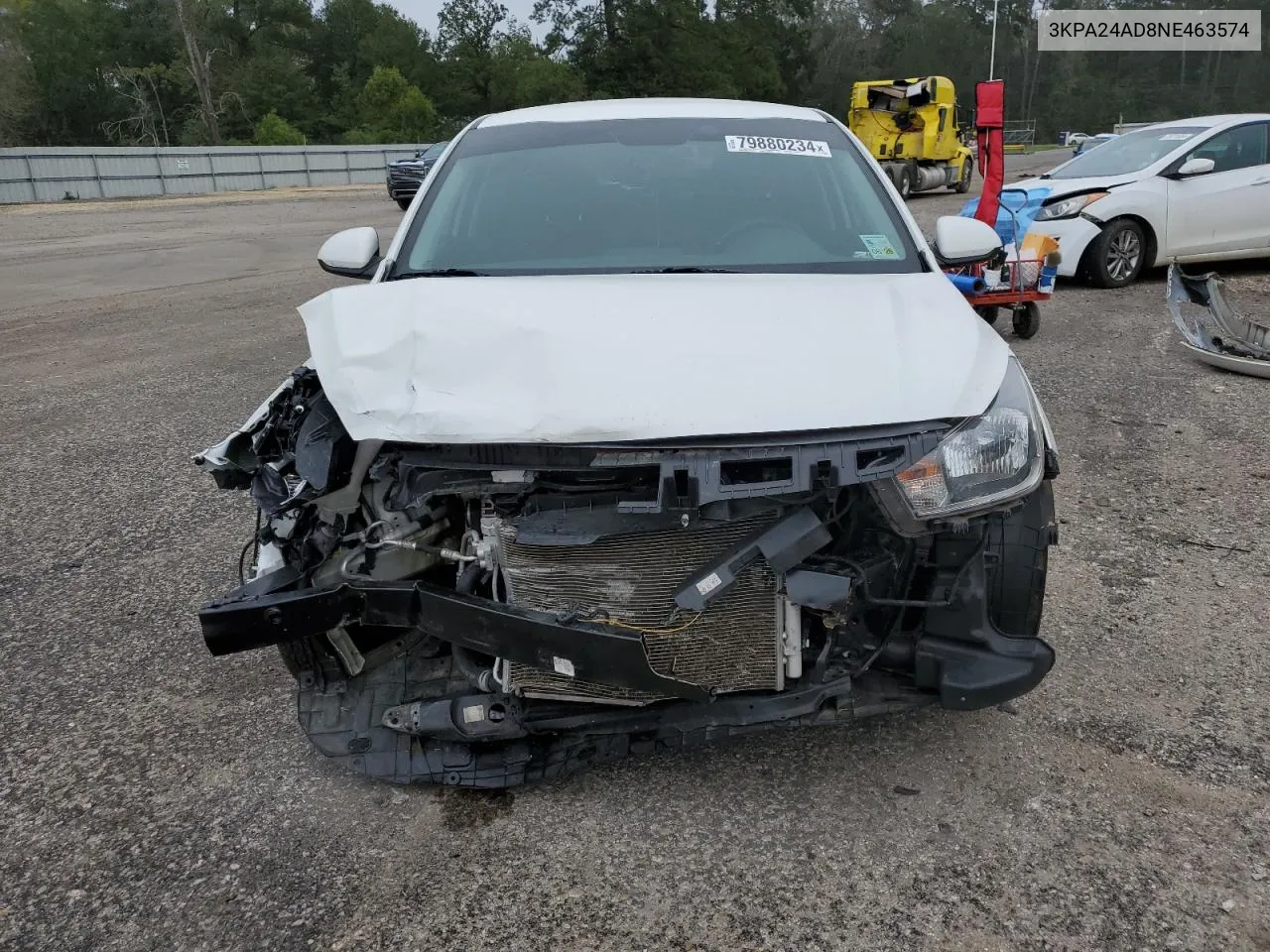 2022 Kia Rio Lx VIN: 3KPA24AD8NE463574 Lot: 79880234