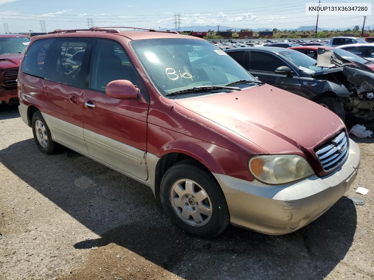 2003 Kia Sedona Ex VIN: KNDUP131X36347280 Lot: 66036964