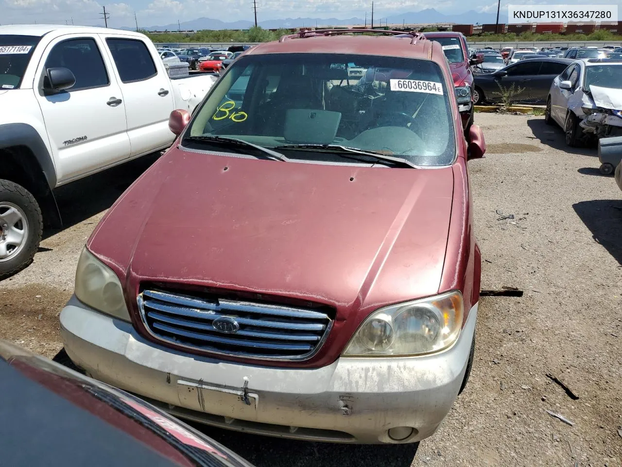 2003 Kia Sedona Ex VIN: KNDUP131X36347280 Lot: 66036964