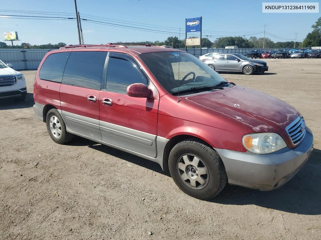 2003 Kia Sedona Ex VIN: KNDUP131236411909 Lot: 73715384