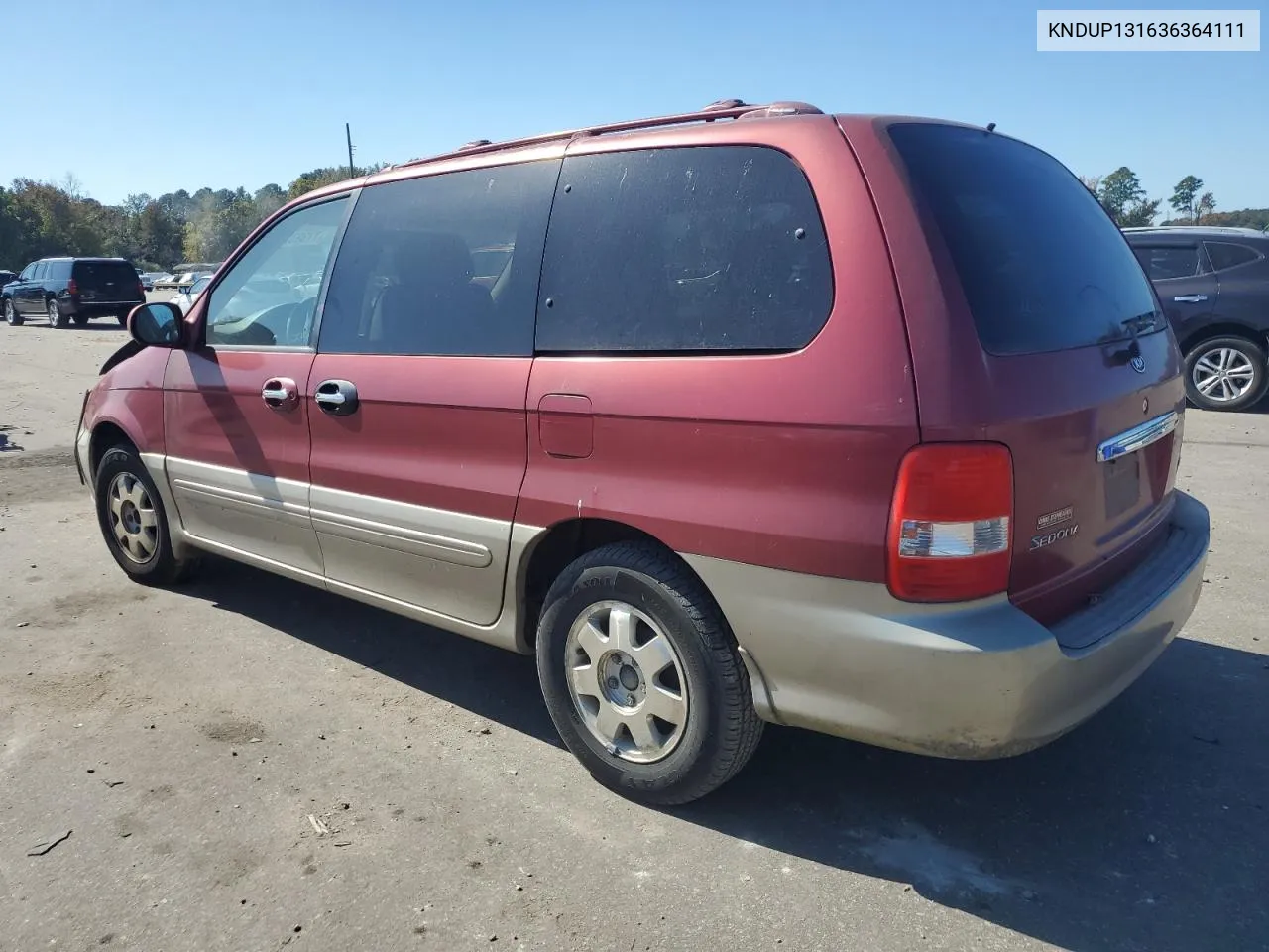 2003 Kia Sedona Ex VIN: KNDUP131636364111 Lot: 77393214