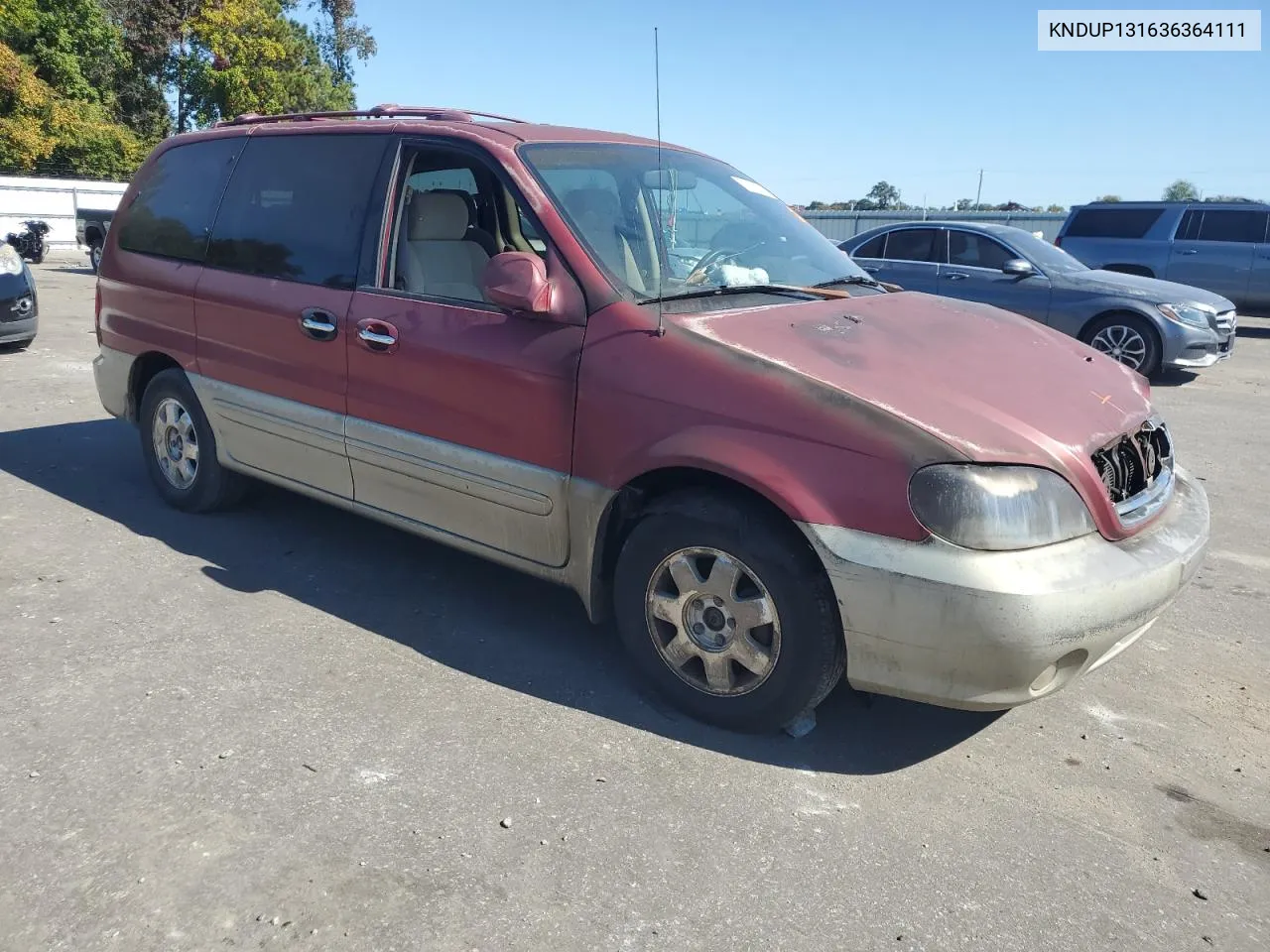 2003 Kia Sedona Ex VIN: KNDUP131636364111 Lot: 77393214