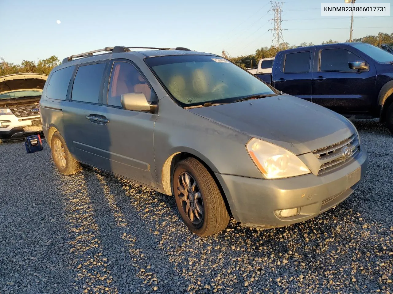 2006 Kia Sedona Ex VIN: KNDMB233866017731 Lot: 73367794