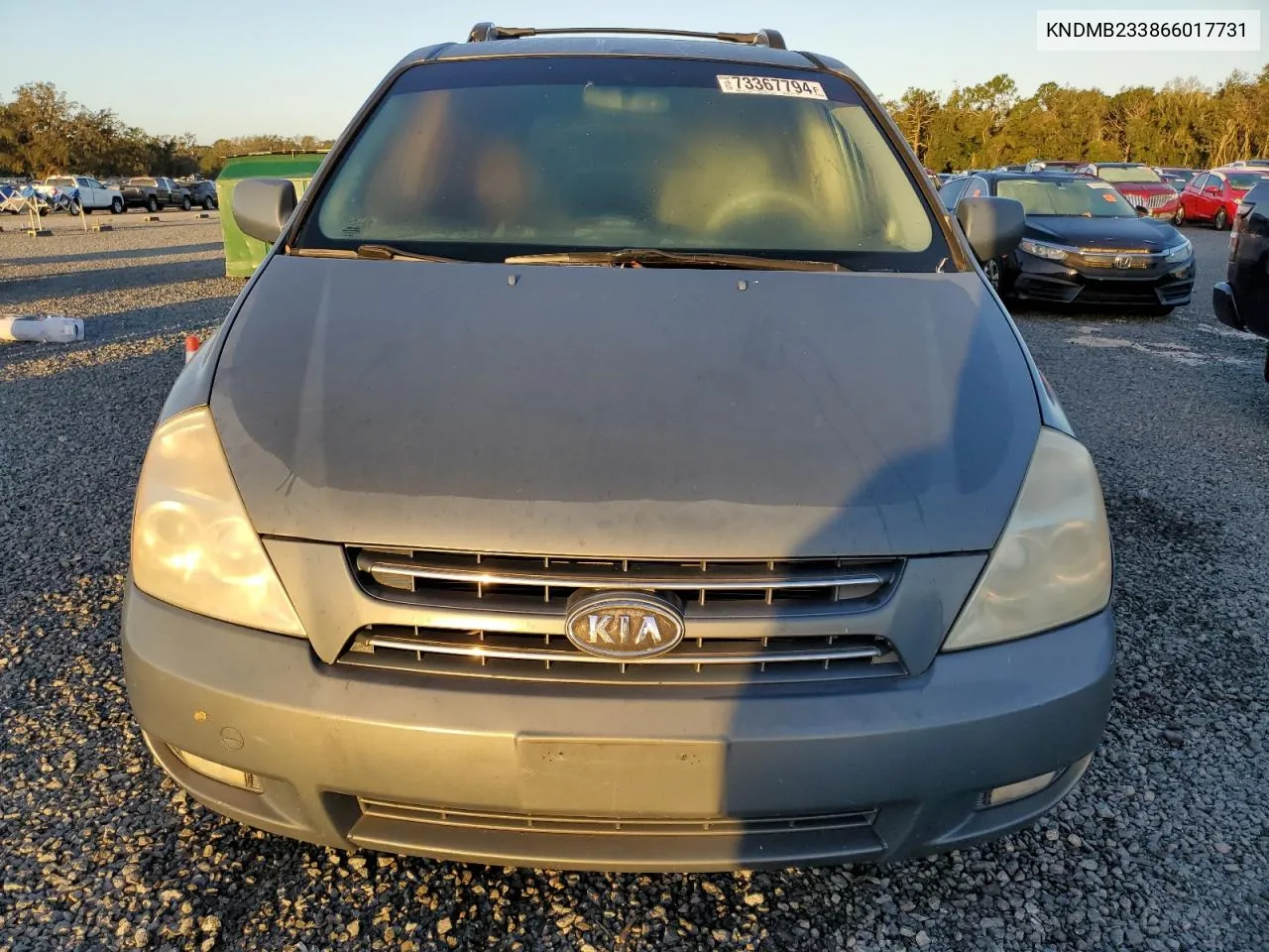 2006 Kia Sedona Ex VIN: KNDMB233866017731 Lot: 73367794