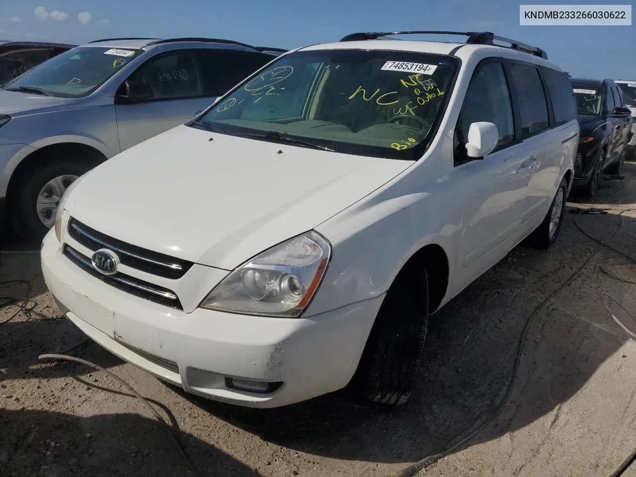 2006 Kia Sedona Ex VIN: KNDMB233266030622 Lot: 74853194