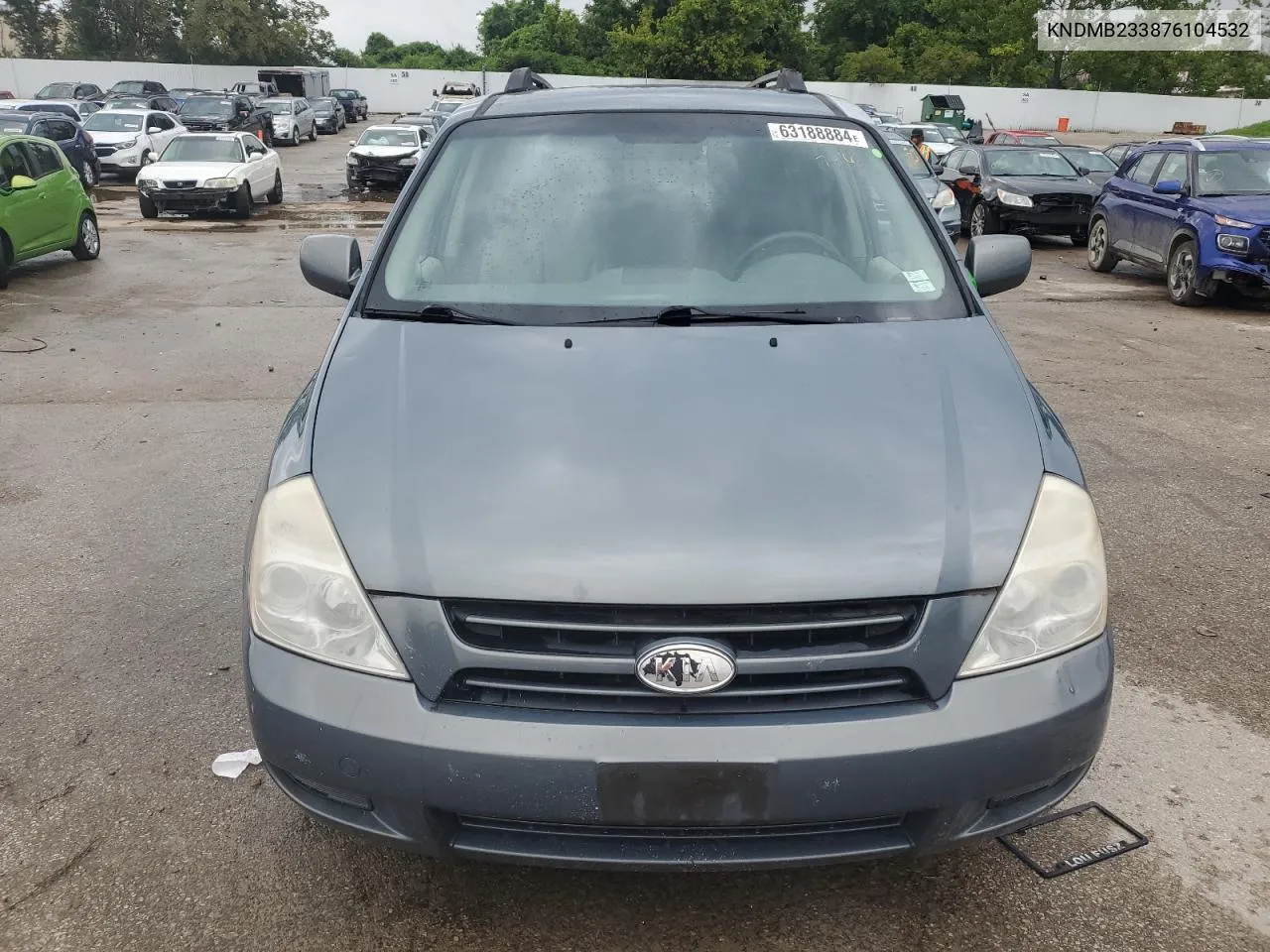 2007 Kia Sedona Ex VIN: KNDMB233876104532 Lot: 63188884