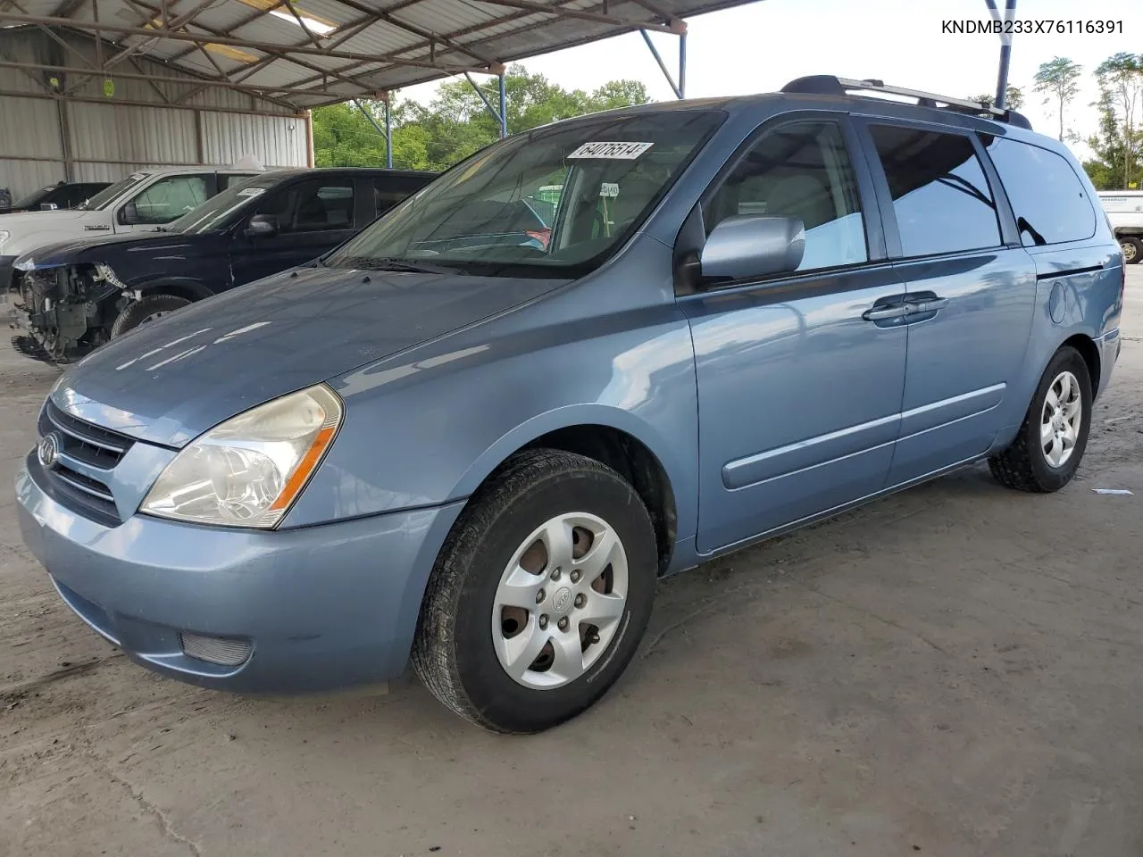 2007 Kia Sedona Ex VIN: KNDMB233X76116391 Lot: 64076514