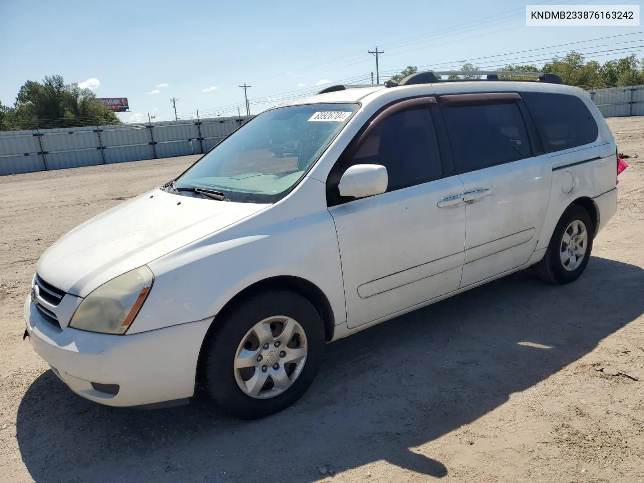 2007 Kia Sedona Ex VIN: KNDMB233876163242 Lot: 65926704