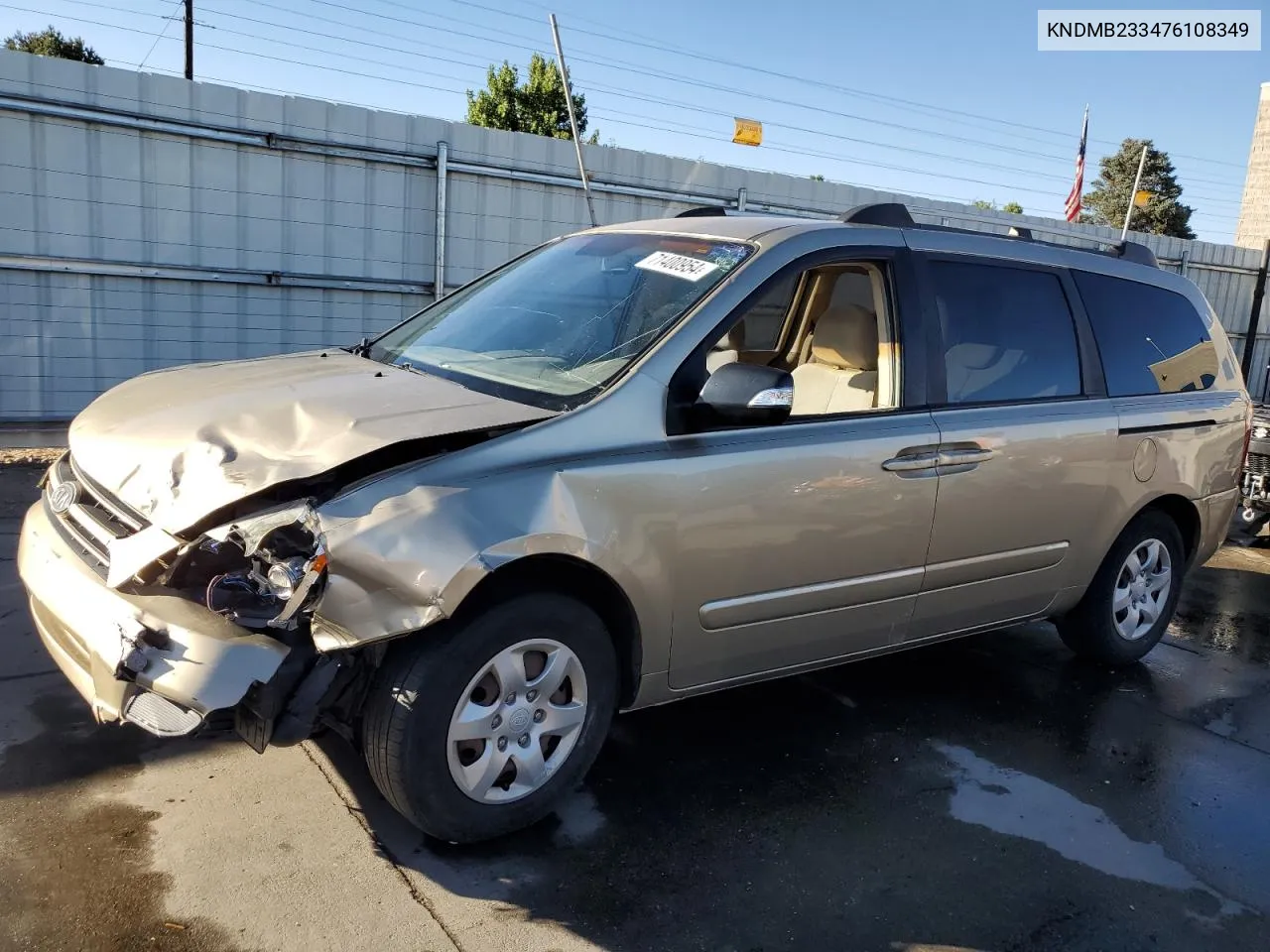 2007 Kia Sedona Ex VIN: KNDMB233476108349 Lot: 71400954