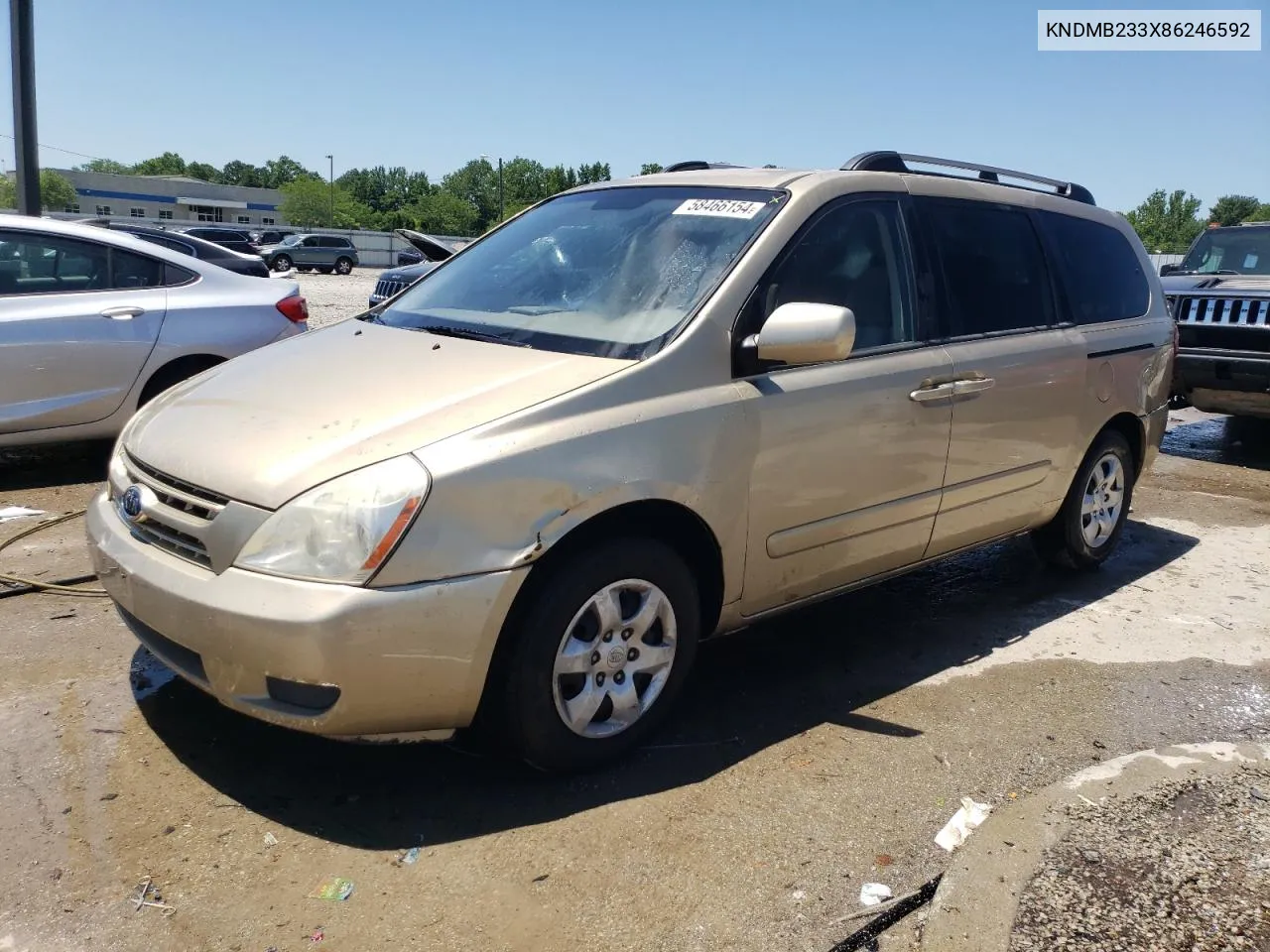 2008 Kia Sedona Ex VIN: KNDMB233X86246592 Lot: 58466154