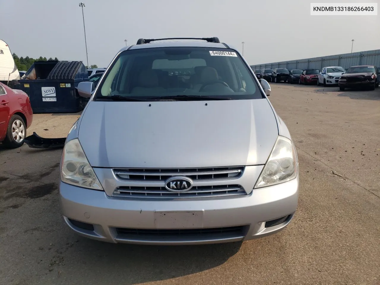 2008 Kia Sedona VIN: KNDMB133186266403 Lot: 64000144