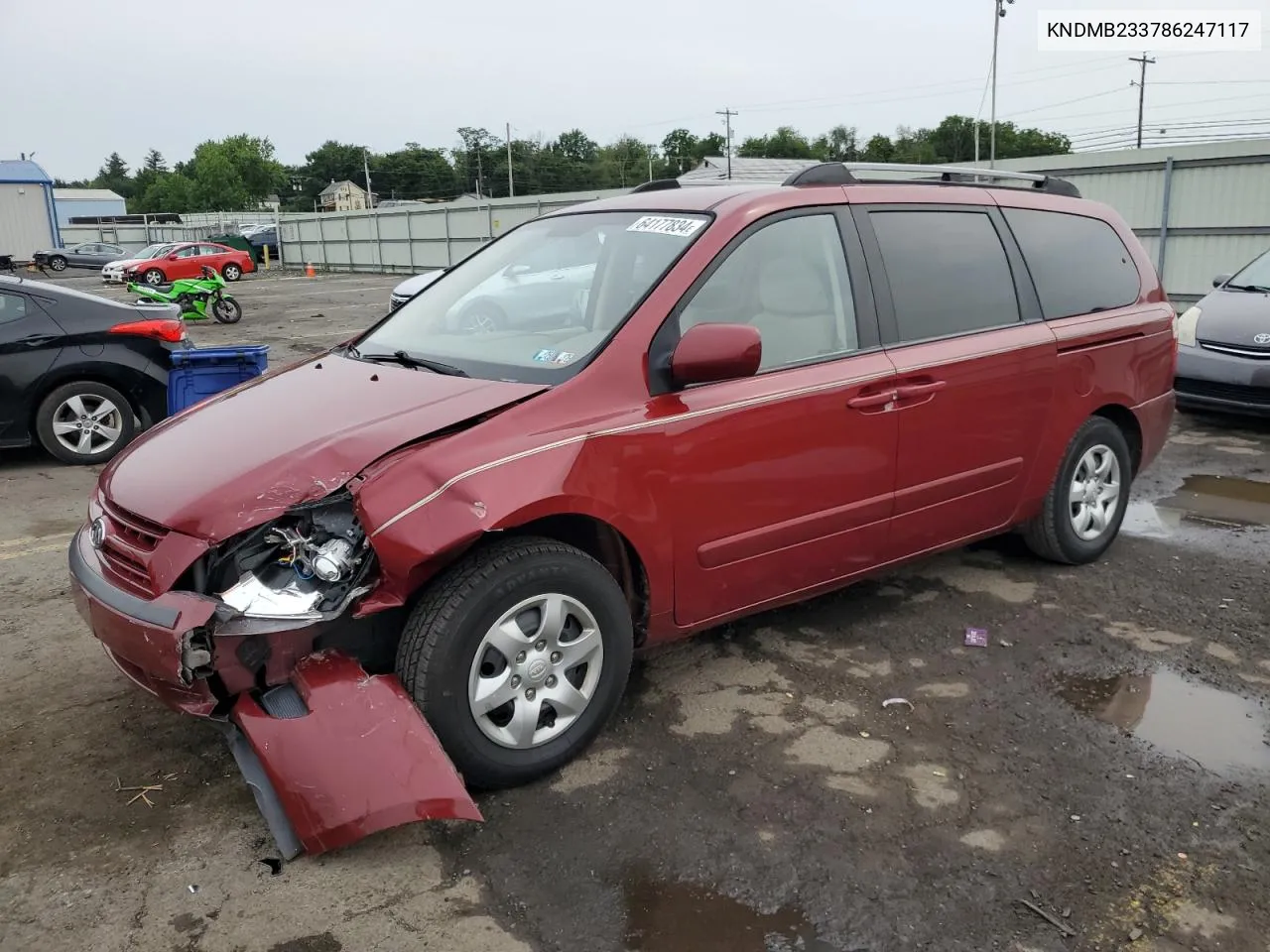 2008 Kia Sedona Ex VIN: KNDMB233786247117 Lot: 64177834