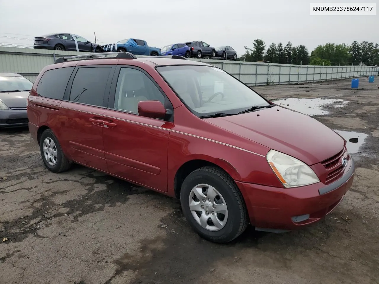 2008 Kia Sedona Ex VIN: KNDMB233786247117 Lot: 64177834