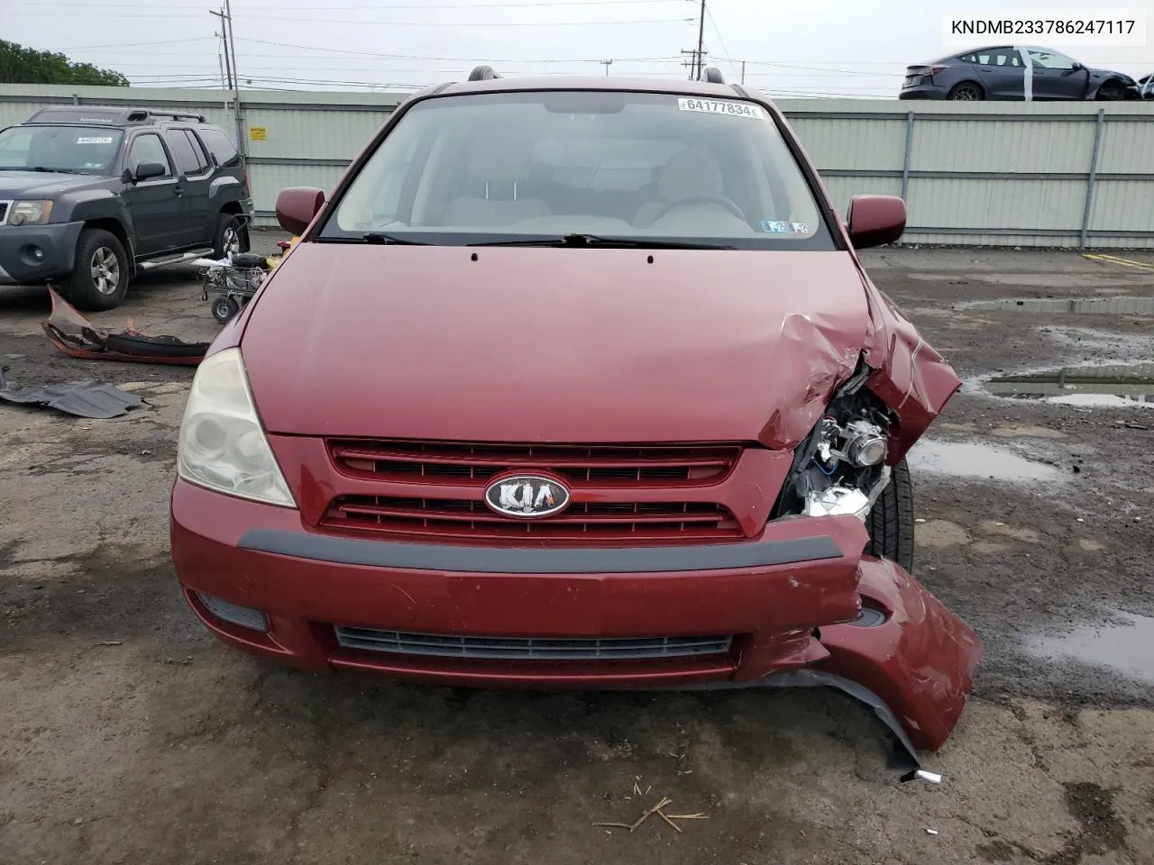 2008 Kia Sedona Ex VIN: KNDMB233786247117 Lot: 64177834