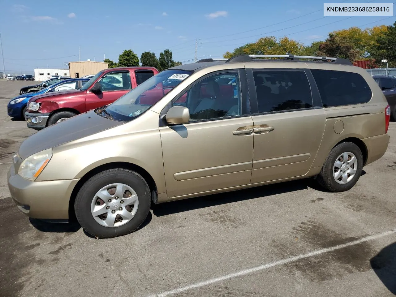 2008 Kia Sedona Ex VIN: KNDMB233686258416 Lot: 68587494