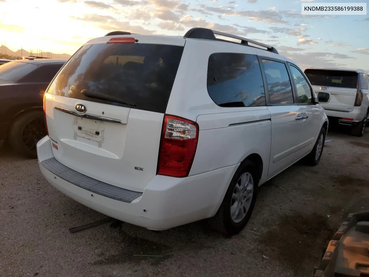 2008 Kia Sedona Ex VIN: KNDMB233586199388 Lot: 73033294