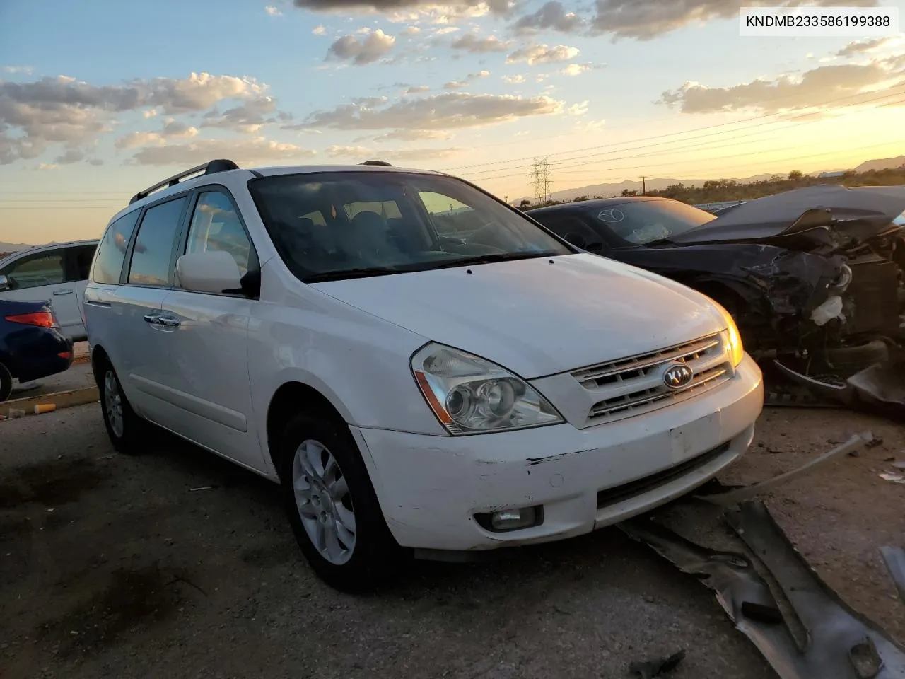 2008 Kia Sedona Ex VIN: KNDMB233586199388 Lot: 73033294