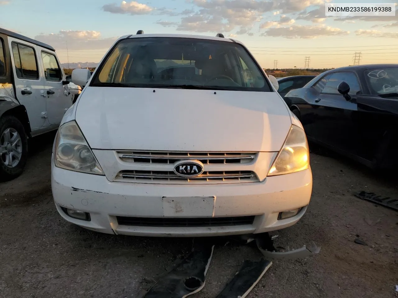 2008 Kia Sedona Ex VIN: KNDMB233586199388 Lot: 73033294