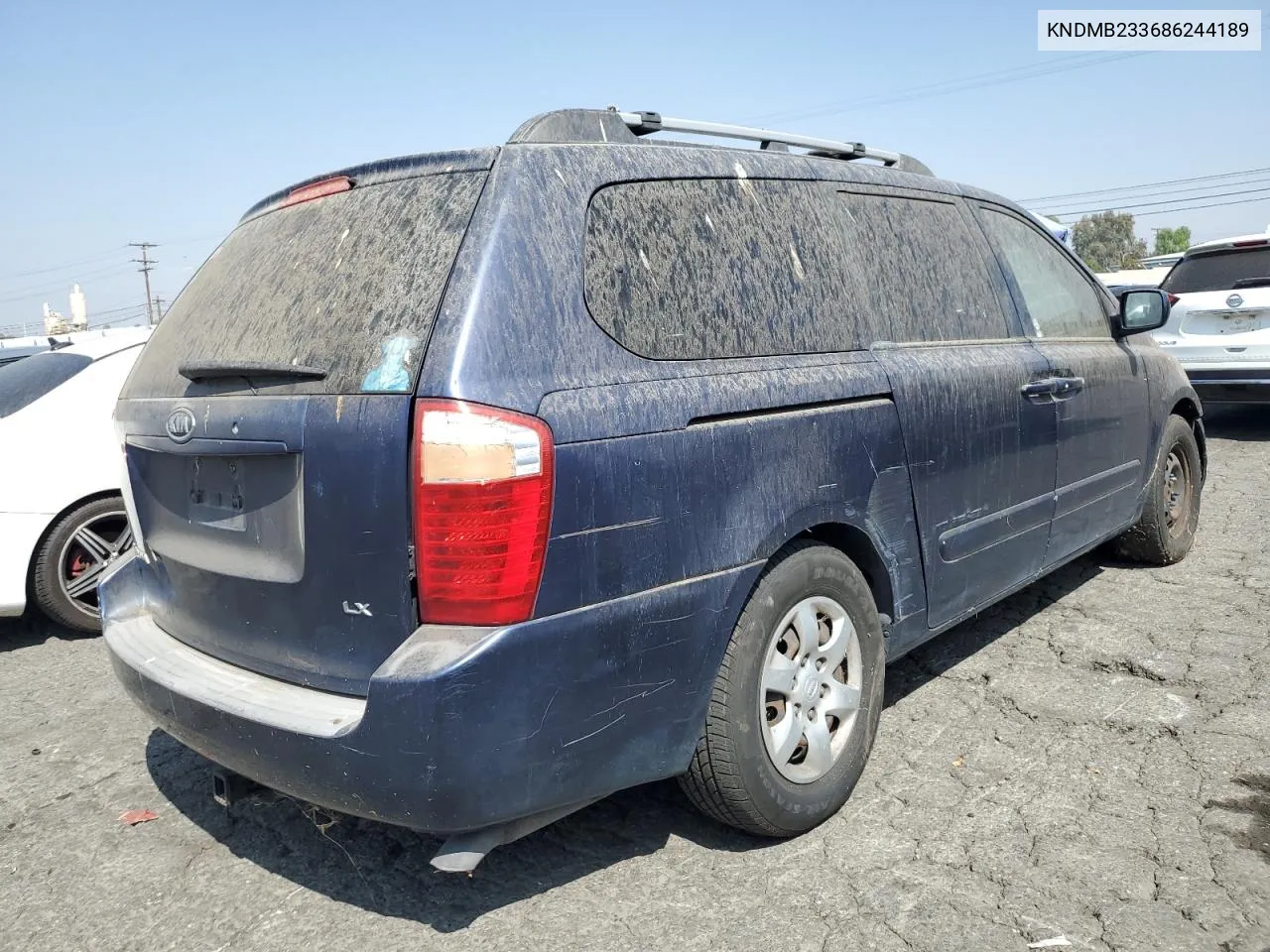 2008 Kia Sedona Ex VIN: KNDMB233686244189 Lot: 73202114