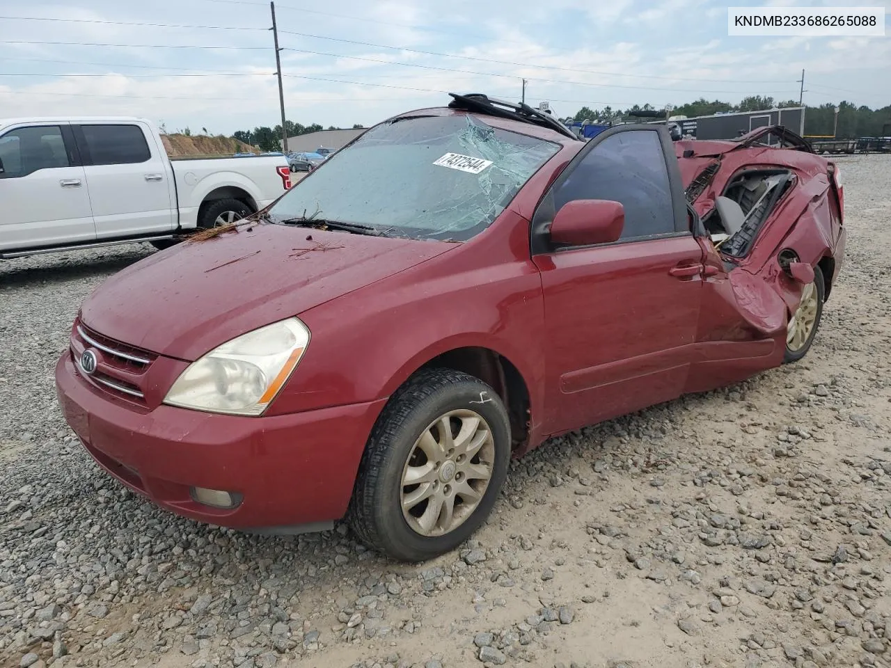 2008 Kia Sedona Ex VIN: KNDMB233686265088 Lot: 74372544