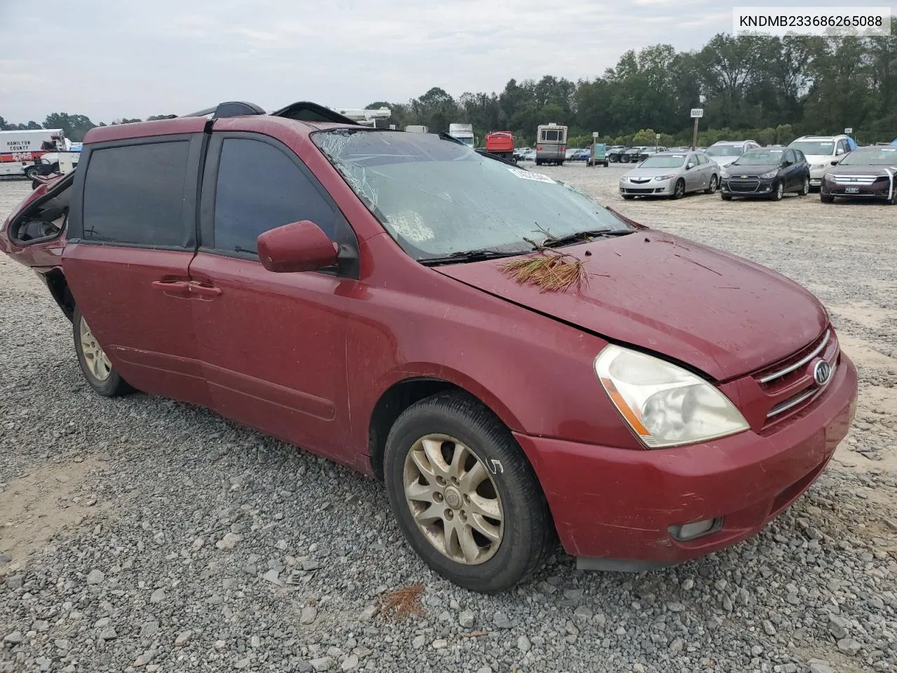 2008 Kia Sedona Ex VIN: KNDMB233686265088 Lot: 74372544