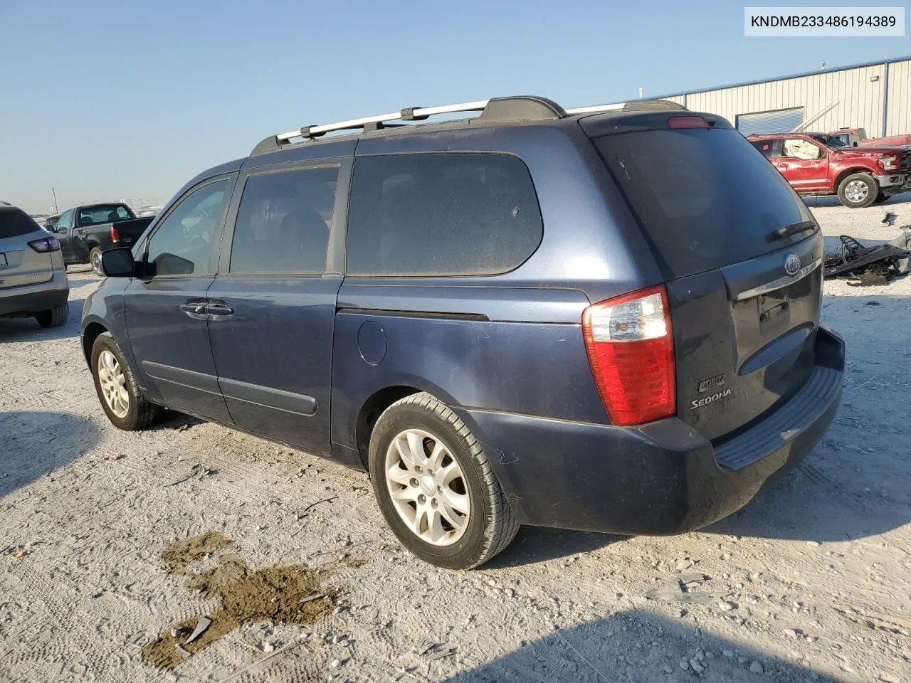 2008 Kia Sedona Ex VIN: KNDMB233486194389 Lot: 75106694