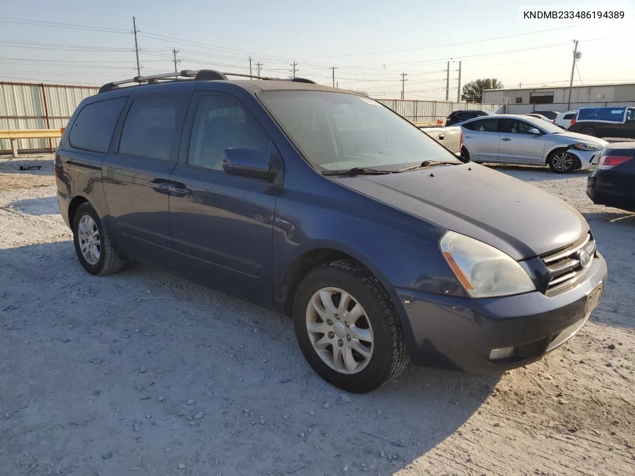 2008 Kia Sedona Ex VIN: KNDMB233486194389 Lot: 75106694