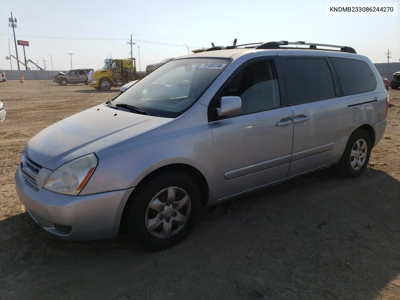 2008 Kia Sedona Ex VIN: KNDMB233086244270 Lot: 75109174