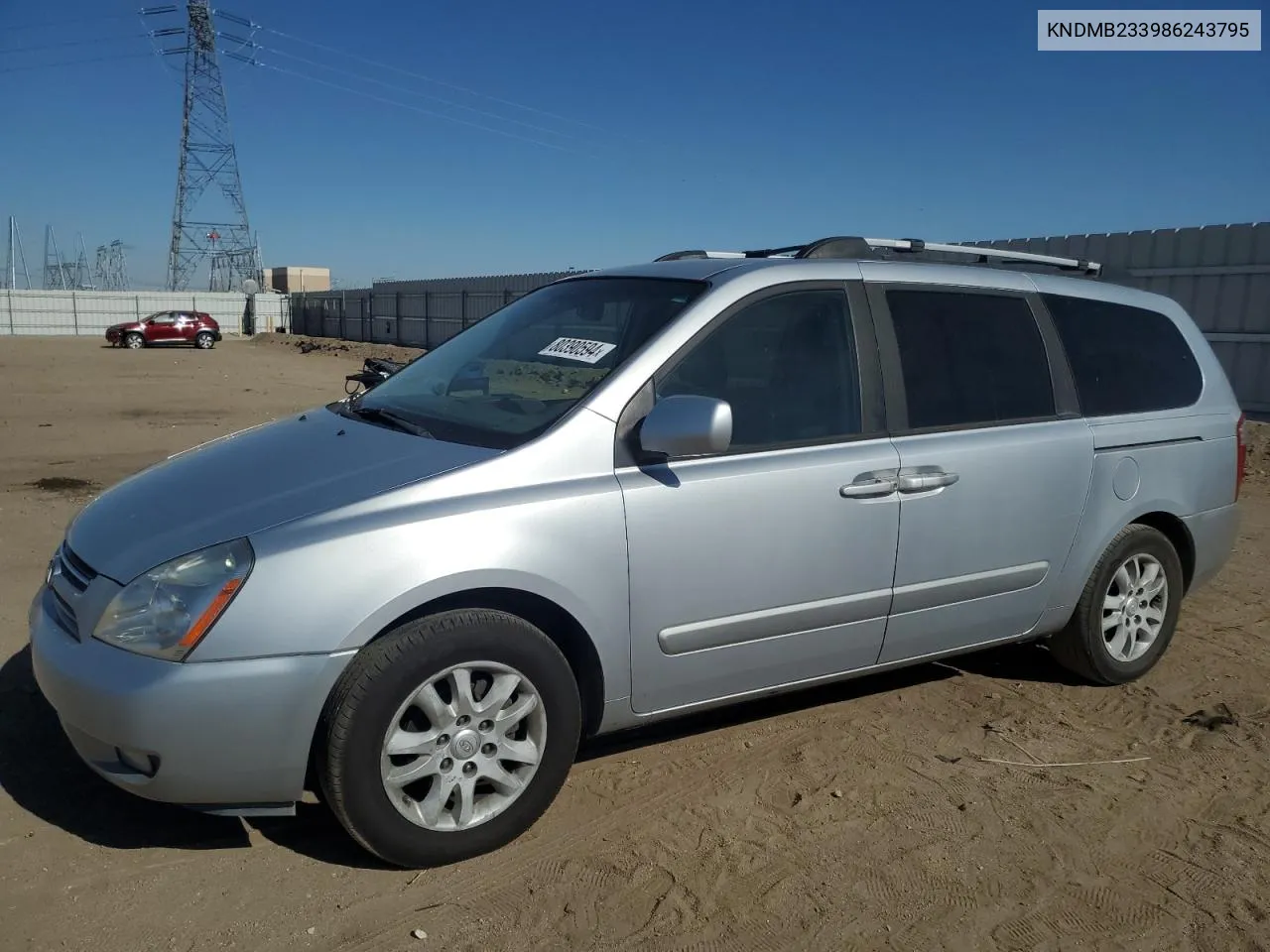 2008 Kia Sedona Ex VIN: KNDMB233986243795 Lot: 80390594