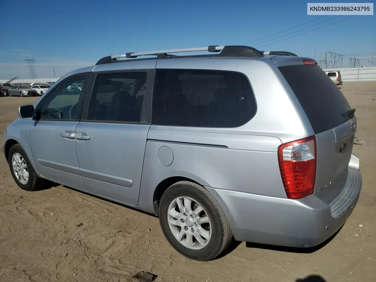 2008 Kia Sedona Ex VIN: KNDMB233986243795 Lot: 80390594