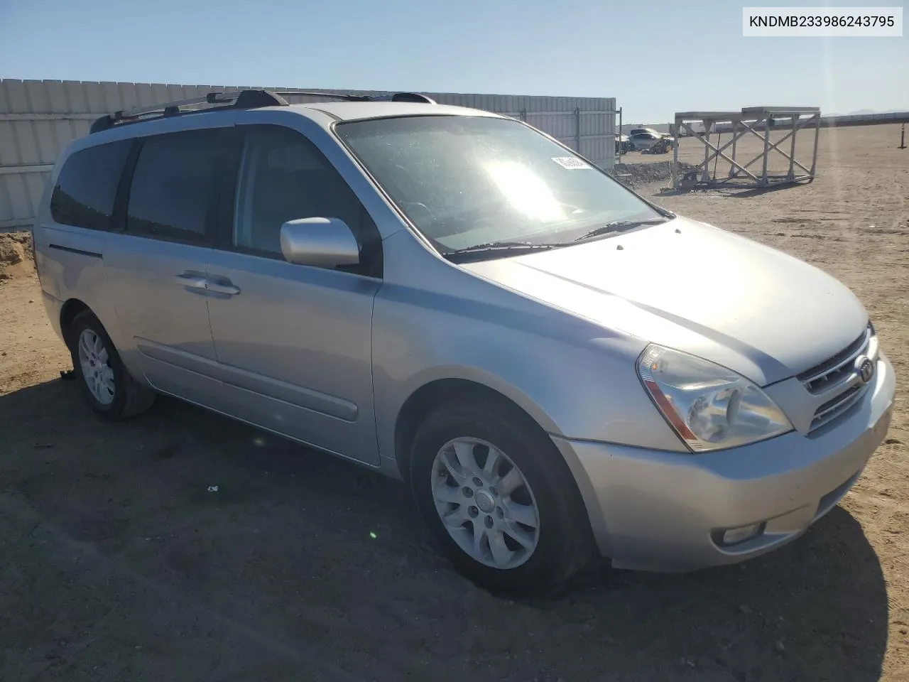 2008 Kia Sedona Ex VIN: KNDMB233986243795 Lot: 80390594