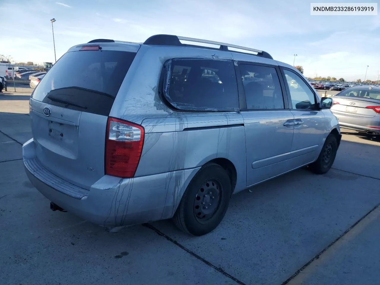 2008 Kia Sedona Ex VIN: KNDMB233286193919 Lot: 80500584