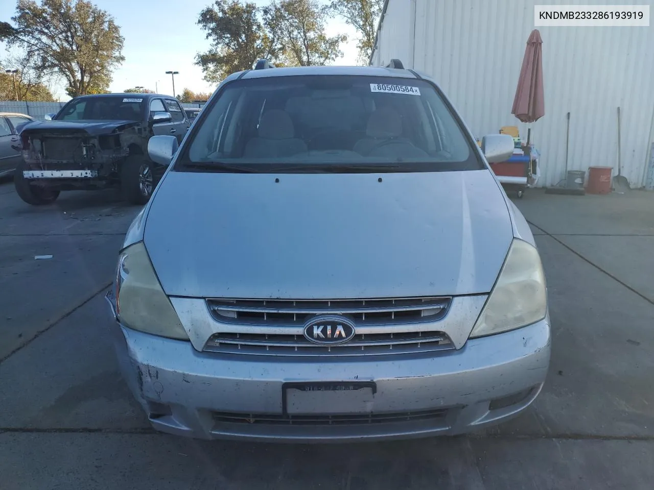 2008 Kia Sedona Ex VIN: KNDMB233286193919 Lot: 80500584