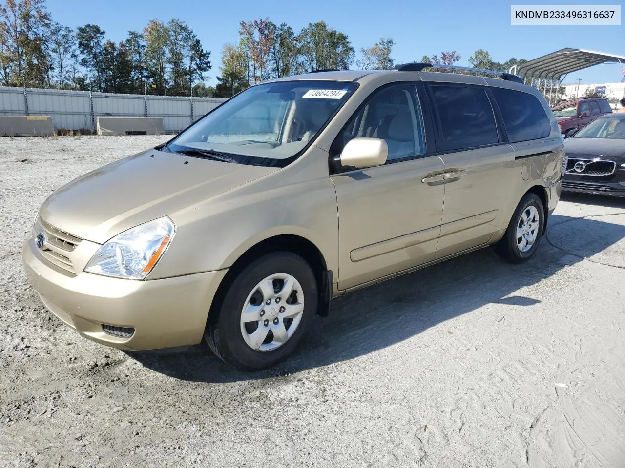 2009 Kia Sedona Ex VIN: KNDMB233496316637 Lot: 73664294