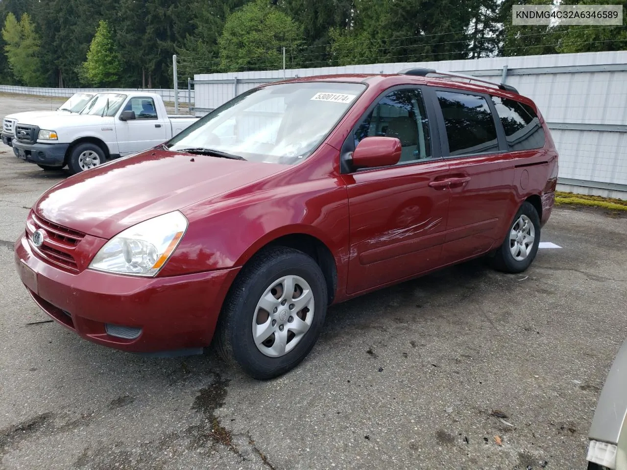 2010 Kia Sedona Lx VIN: KNDMG4C32A6346589 Lot: 53001474