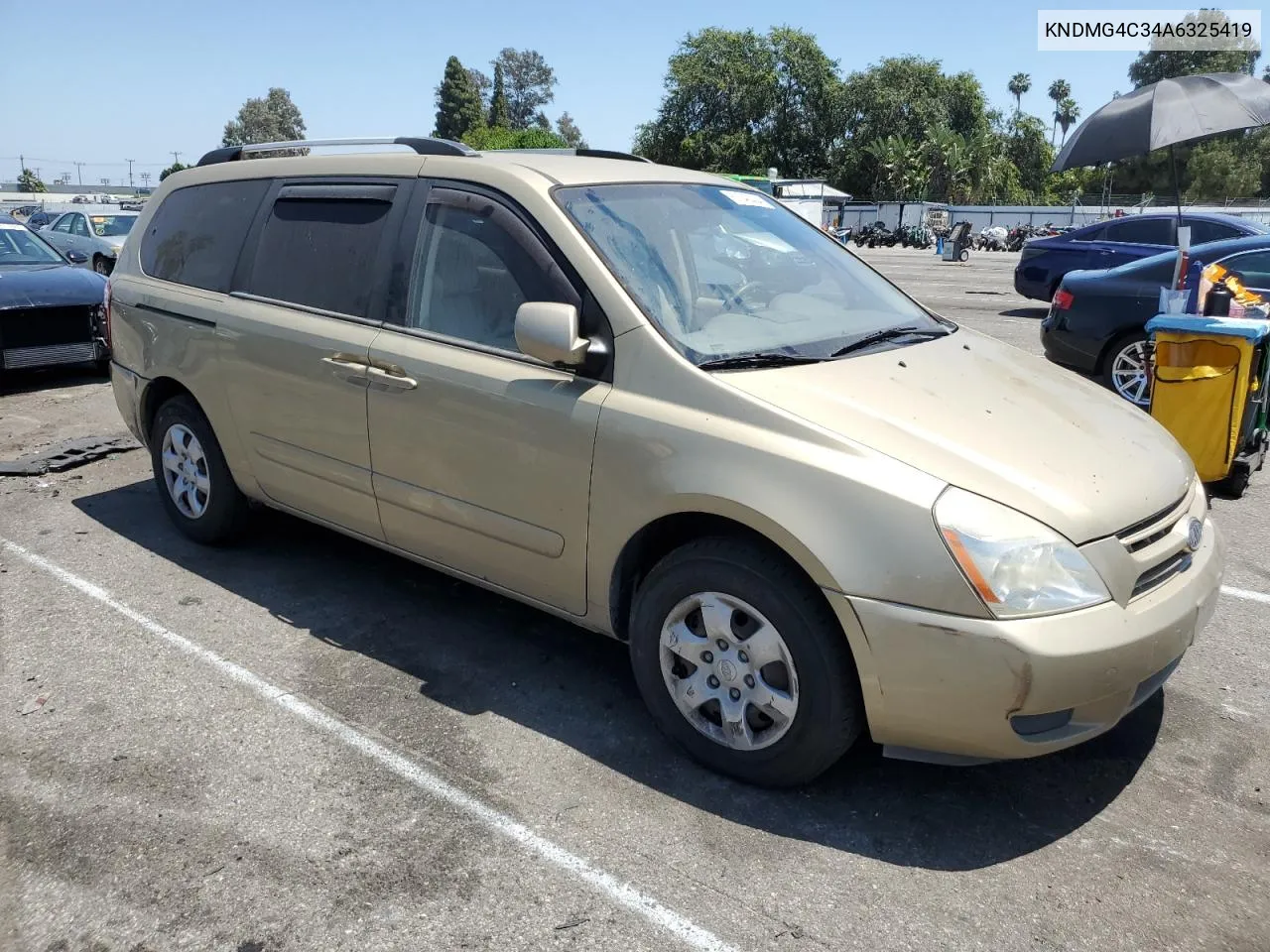 2010 Kia Sedona Lx VIN: KNDMG4C34A6325419 Lot: 61042434