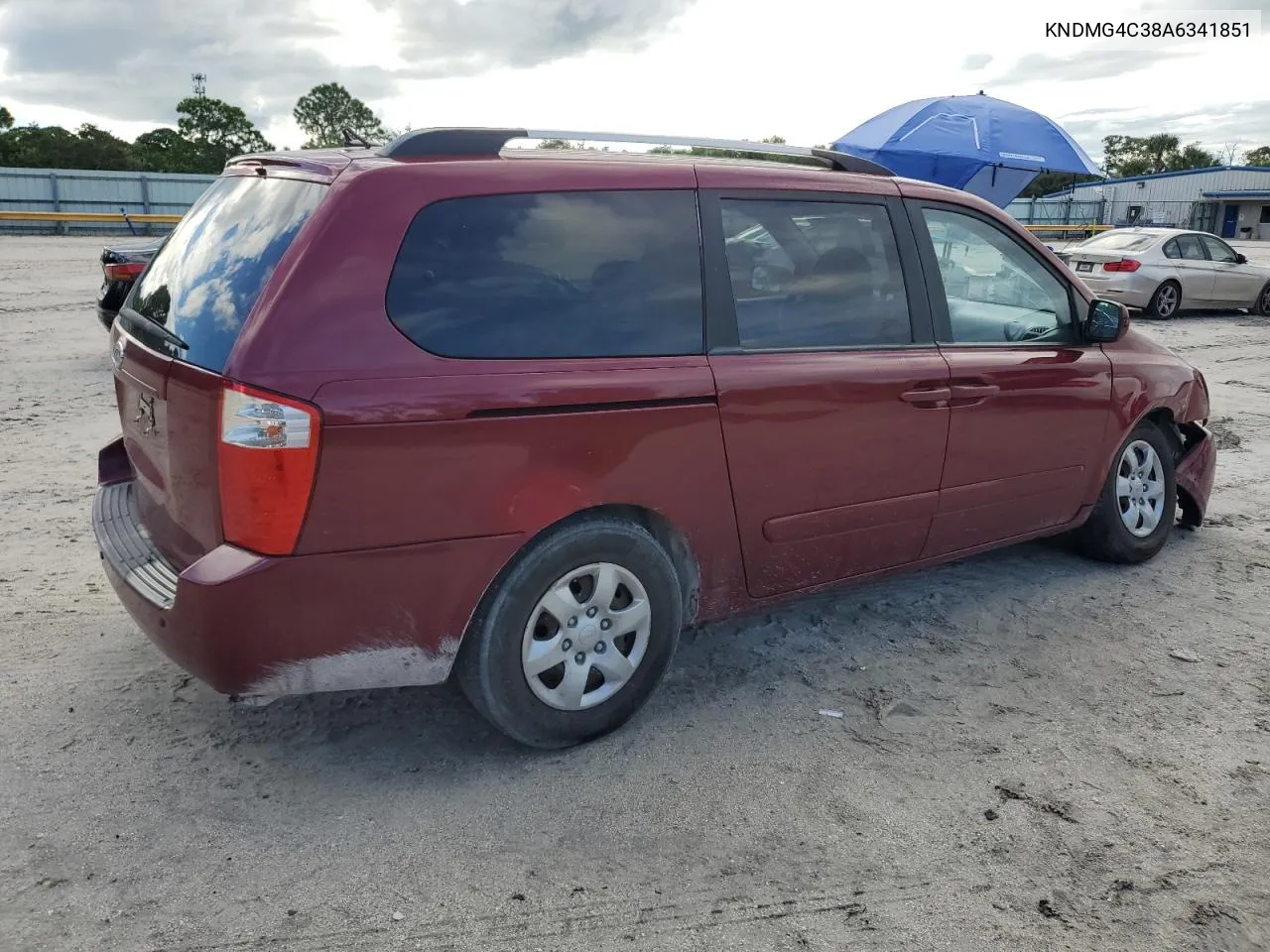 2010 Kia Sedona Lx VIN: KNDMG4C38A6341851 Lot: 72227594