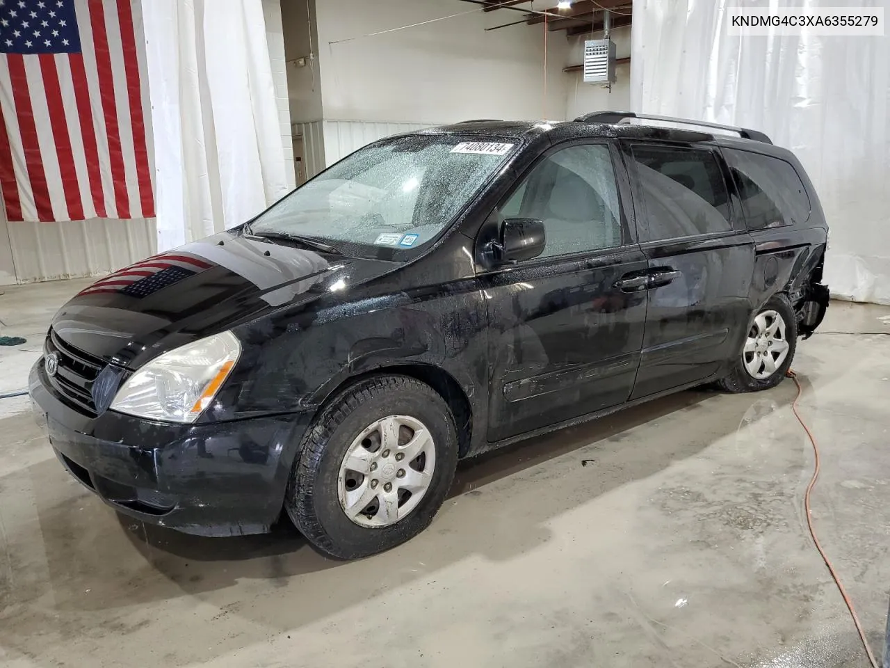 2010 Kia Sedona Lx VIN: KNDMG4C3XA6355279 Lot: 74080134